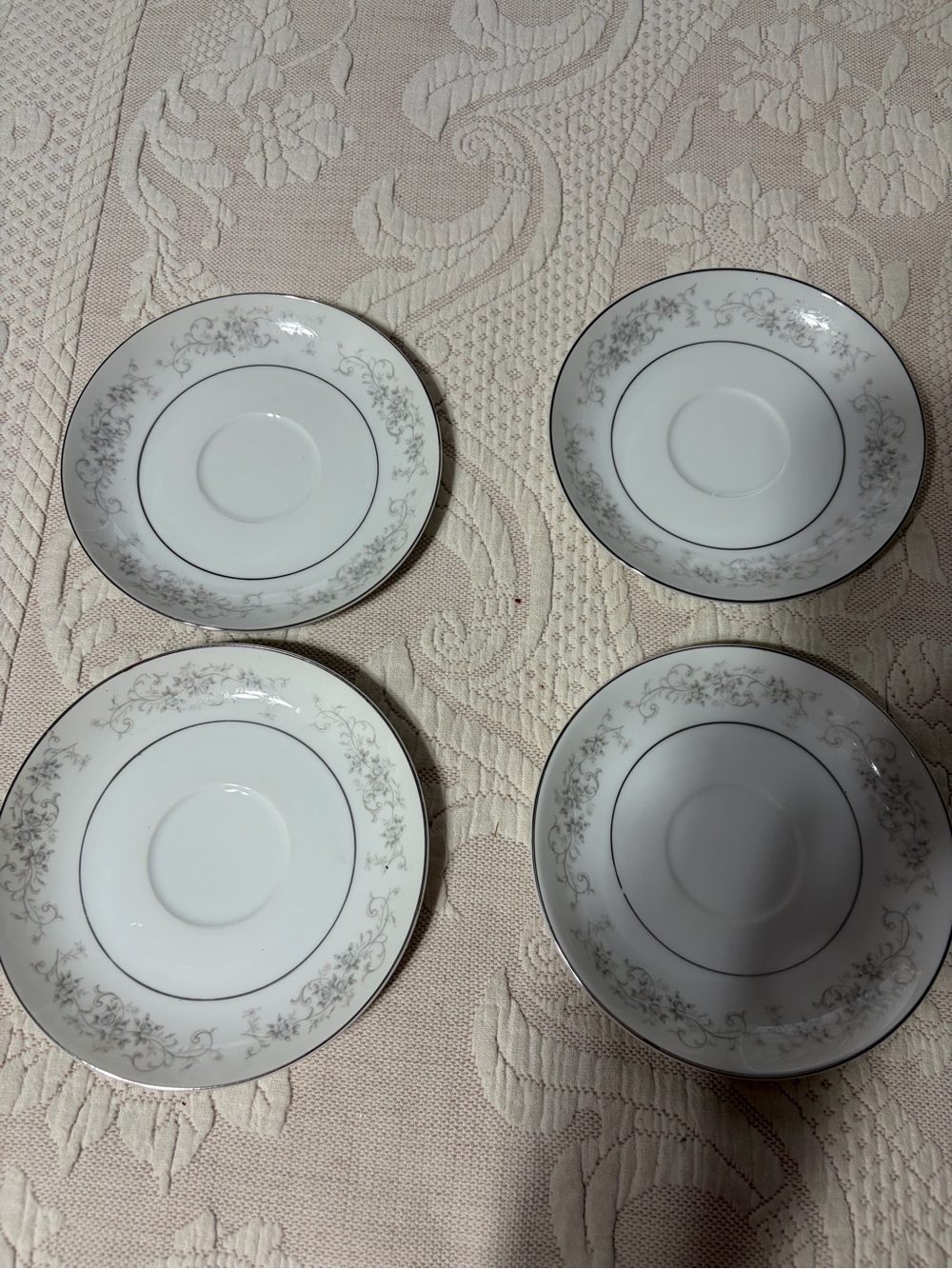 Vintage Camelot china "Carrousel" set of 4 saucers GUC quiet luxury dishes